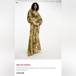 ASOS Design Olive Floral Dress